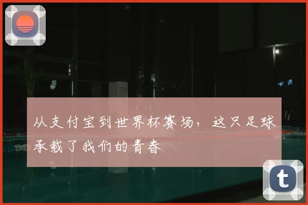 从支付宝到世界杯赛场,这只足球承载了我们的青春