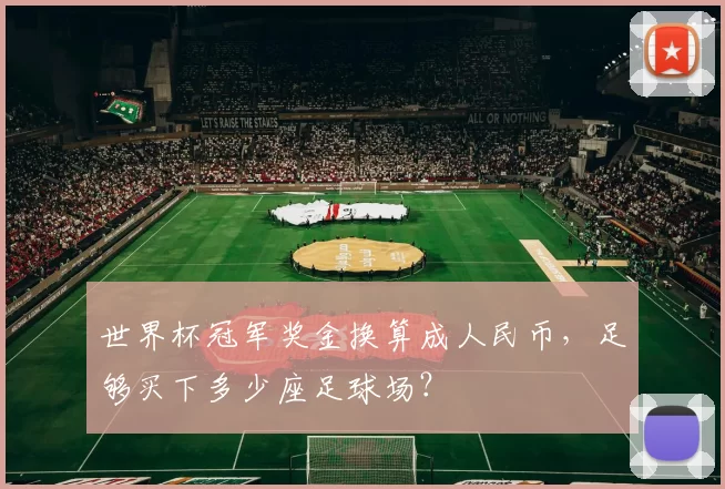 世界杯冠军奖金换算成人民币,足够买下多少座足球场?